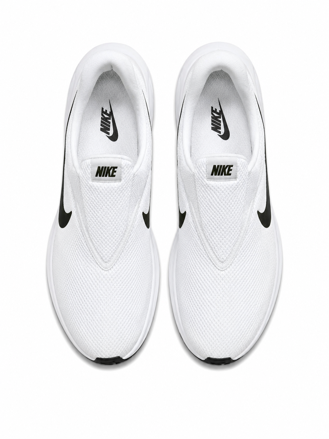 Nike Men's White Slip-On Running Shoes | Lightweight Breathable Walking & Sports Sneakers