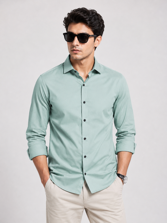 Premium Mint Green Men's Slim Fit Shirt