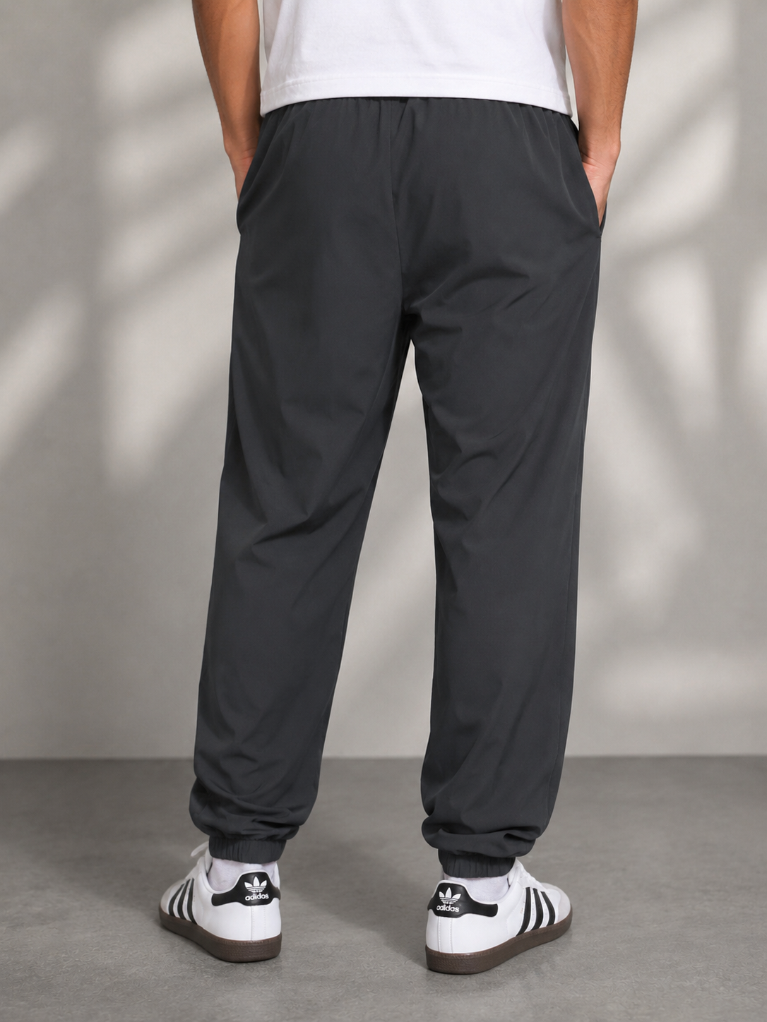 Premium Black Men's Lightweight Zipper Jogger Pants