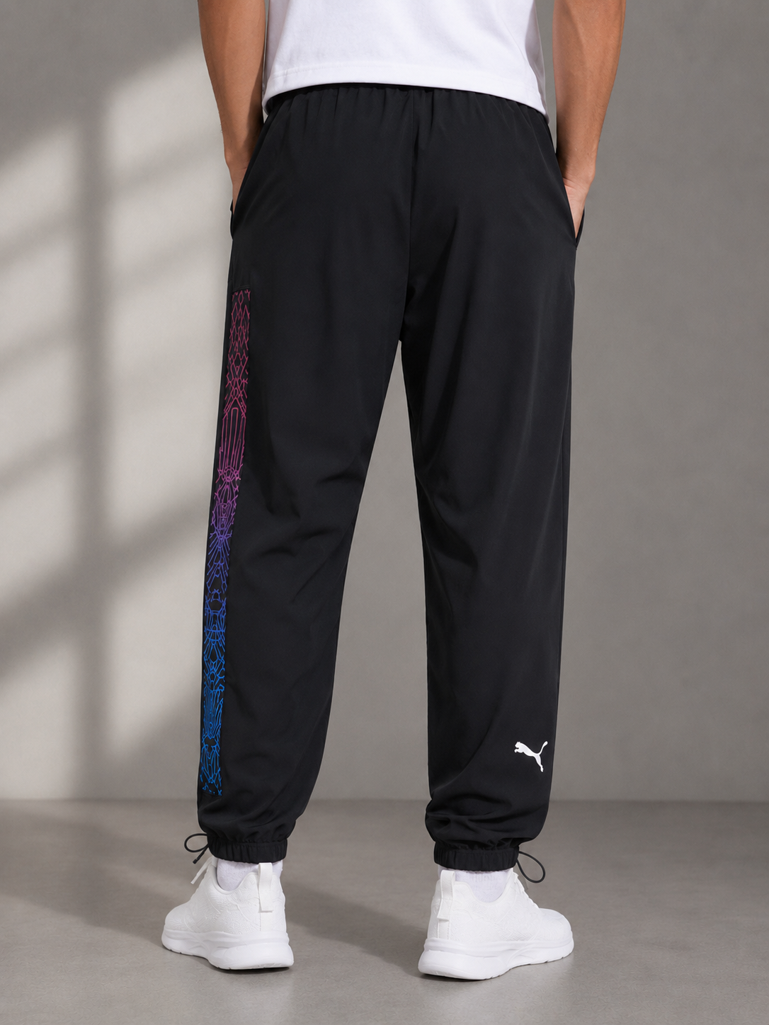 Premium Black Men's Graphic Track Jogger Pants