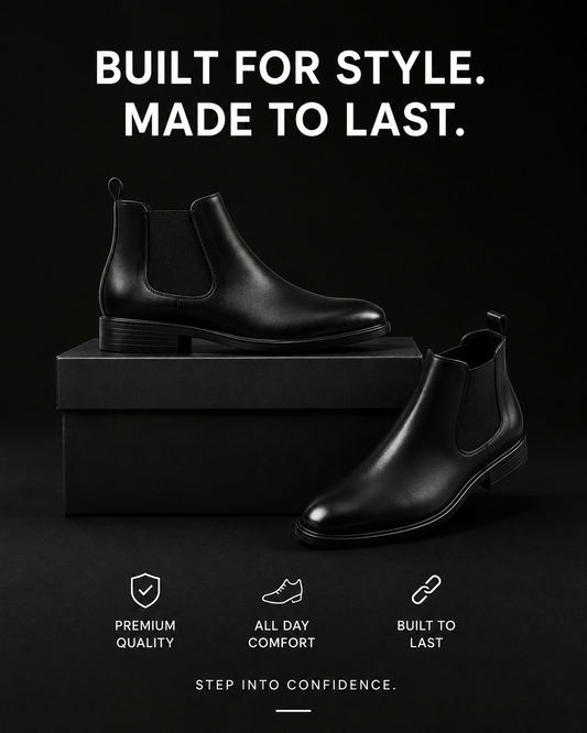 Men's Premium Black Chelsea Boots – Classic Formal & Casual Ankle Boots