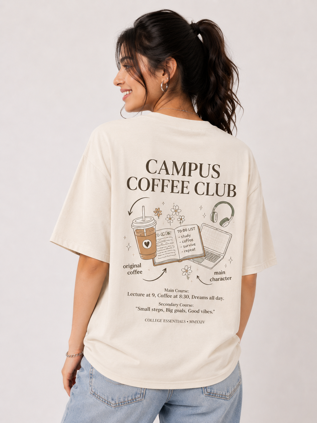 Elegant Floral Oversized Graphic Printed T-Shirt for Women | Premium Cotton Casual Streetwear Tee