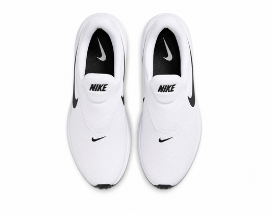 Nike Men's Everyday Comfort Slip-On Running Shoes | Lightweight Breathable Mesh | Cushioned Sole | White & Black