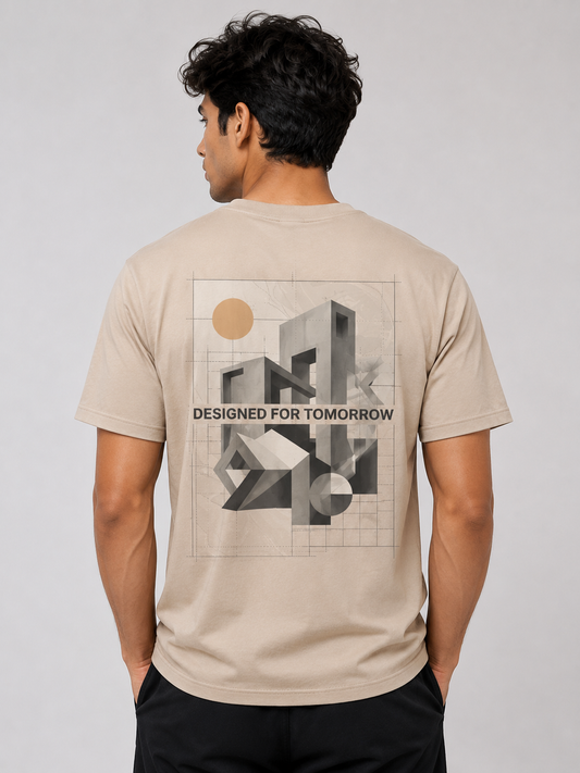 Future Packed Oversized T-Shirt – Beige Edition