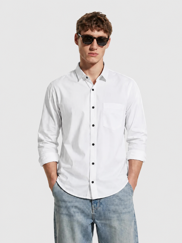 Premium White Men's Classic Casual Formal Shirt