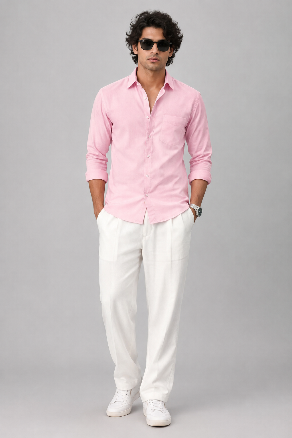 Premium Baby Pink Men's Casual Shirt