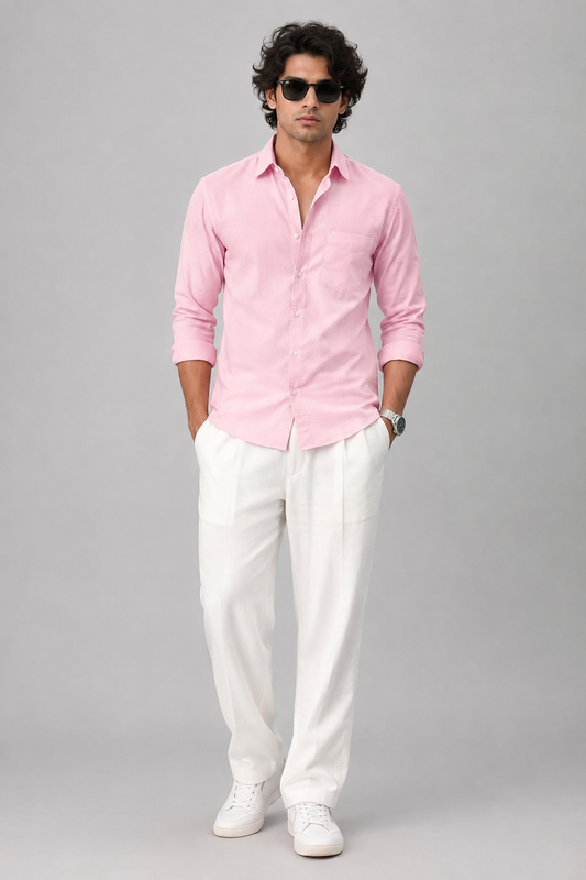 Premium Baby Pink Men's Casual Shirt
