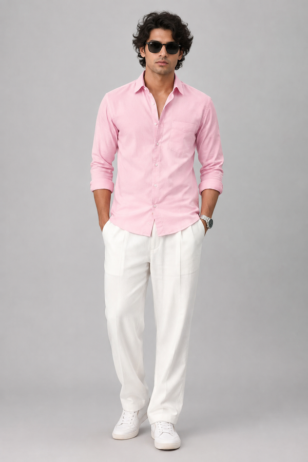 Premium Baby Pink Men's Casual Shirt
