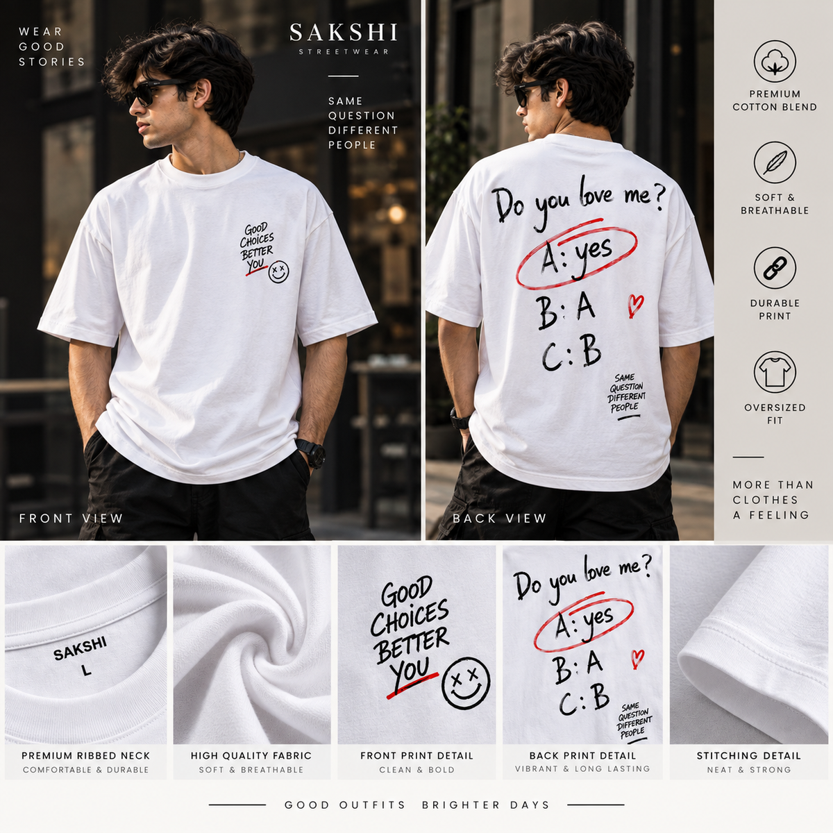 Do You Love Me? Oversized T-Shirt – White