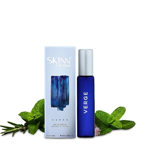 Skinn by Titan, Verge Long Lasting EDP for Men - 20 mL | Perfume for Men | Eau De Parfum for Men | Men's cologne | Premium Fragrance | Grooming Essentials