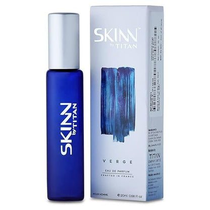 Skinn by Titan, Verge Long Lasting EDP for Men - 20 mL | Perfume for Men | Eau De Parfum for Men | Men's cologne | Premium Fragrance | Grooming Essentials