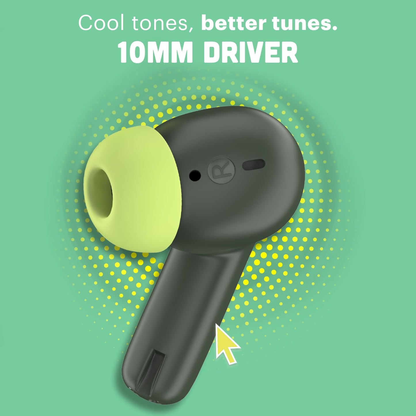 Noise Pop Buds Truly Wireless Earbuds with 50H of Playtime, Quad Mic with ENC, Instacharge(10 Min=150 Min) Bluetooth V5.3(Moon Pop) True Wireless