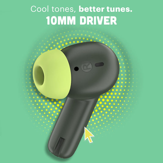 Noise Pop Buds Truly Wireless Earbuds with 50H of Playtime, Quad Mic with ENC, Instacharge(10 Min=150 Min) Bluetooth V5.3(Moon Pop) True Wireless