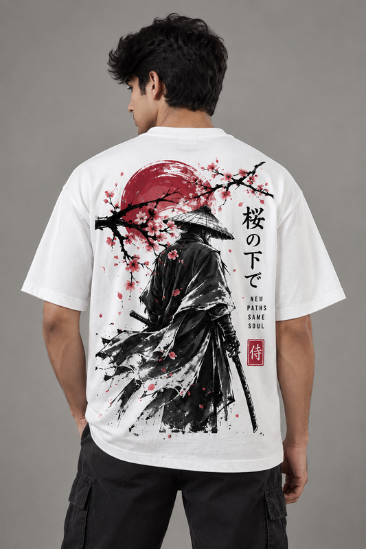Bloom Through Chaos Oversized T-Shirt – White