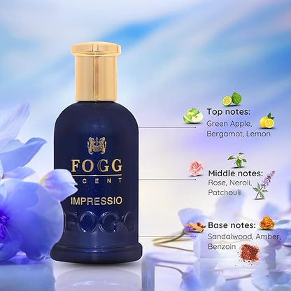Fogg Scent Impressio Perfume for Men, Long-Lasting, Fresh & Powerful Fragrance, Eau De Parfum, 100ml