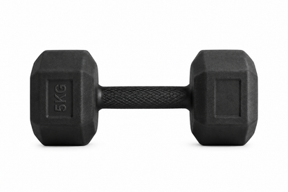 5KG Rubber Hex Dumbbell Pair | Anti-Slip Grip Strength Training Weights | Durable Home Gym Dumbbells for Men & Women