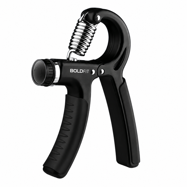 Boldfit Adjustable Hand Grip Strengthener | Forearm & Finger Exerciser | Adjustable Resistance Hand Gripper for Gym, Rehabilitation & Fitness | Grip Trainer for Men & Women | Black