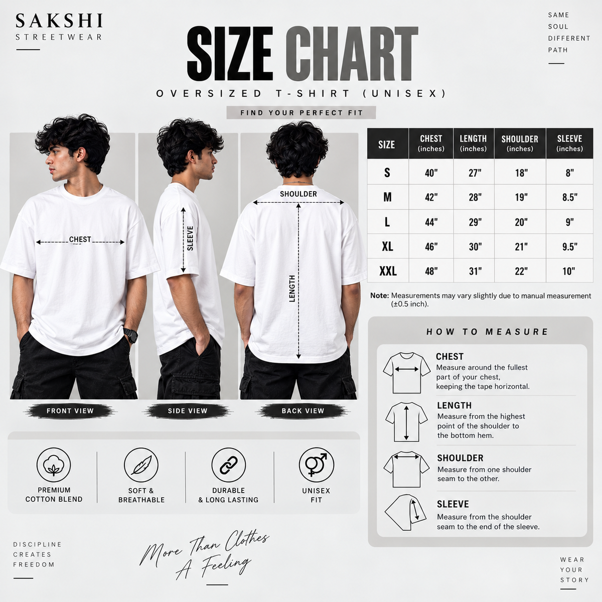 Same Soul Different Path Oversized T-Shirt – White