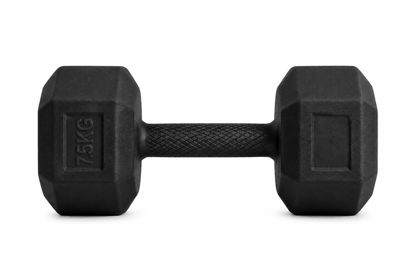 7.5KG Rubber Hex Dumbbell Pair | Anti-Slip Grip Strength Training Weights | Durable Home Gym Dumbbells for Men & Women | Full Body Workout Equipment | Black
