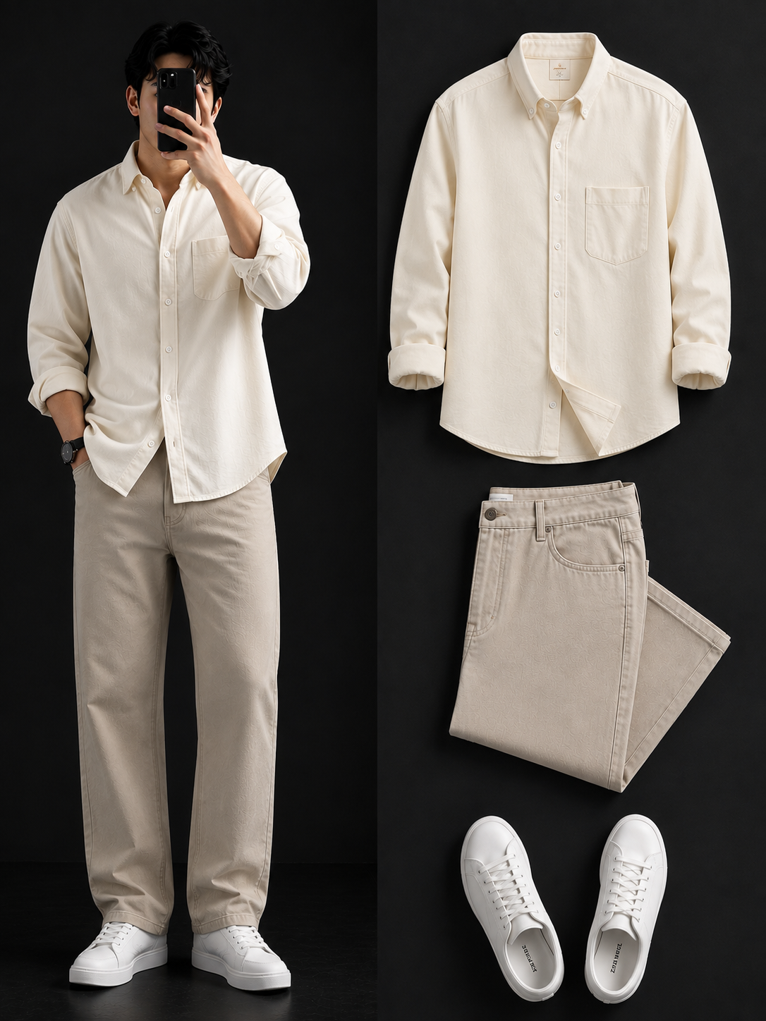 Men's Casual Shirt & Relaxed Fit Pants Combo – Trendy Smart Casual Outfit Set