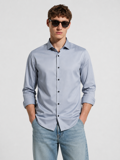 Premium Light Blue Men's Formal Casual Shirt