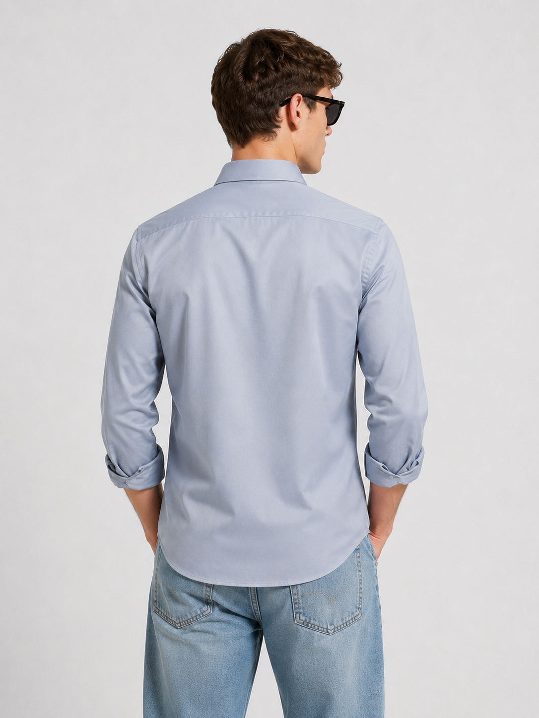 Premium Light Blue Men's Formal Casual Shirt