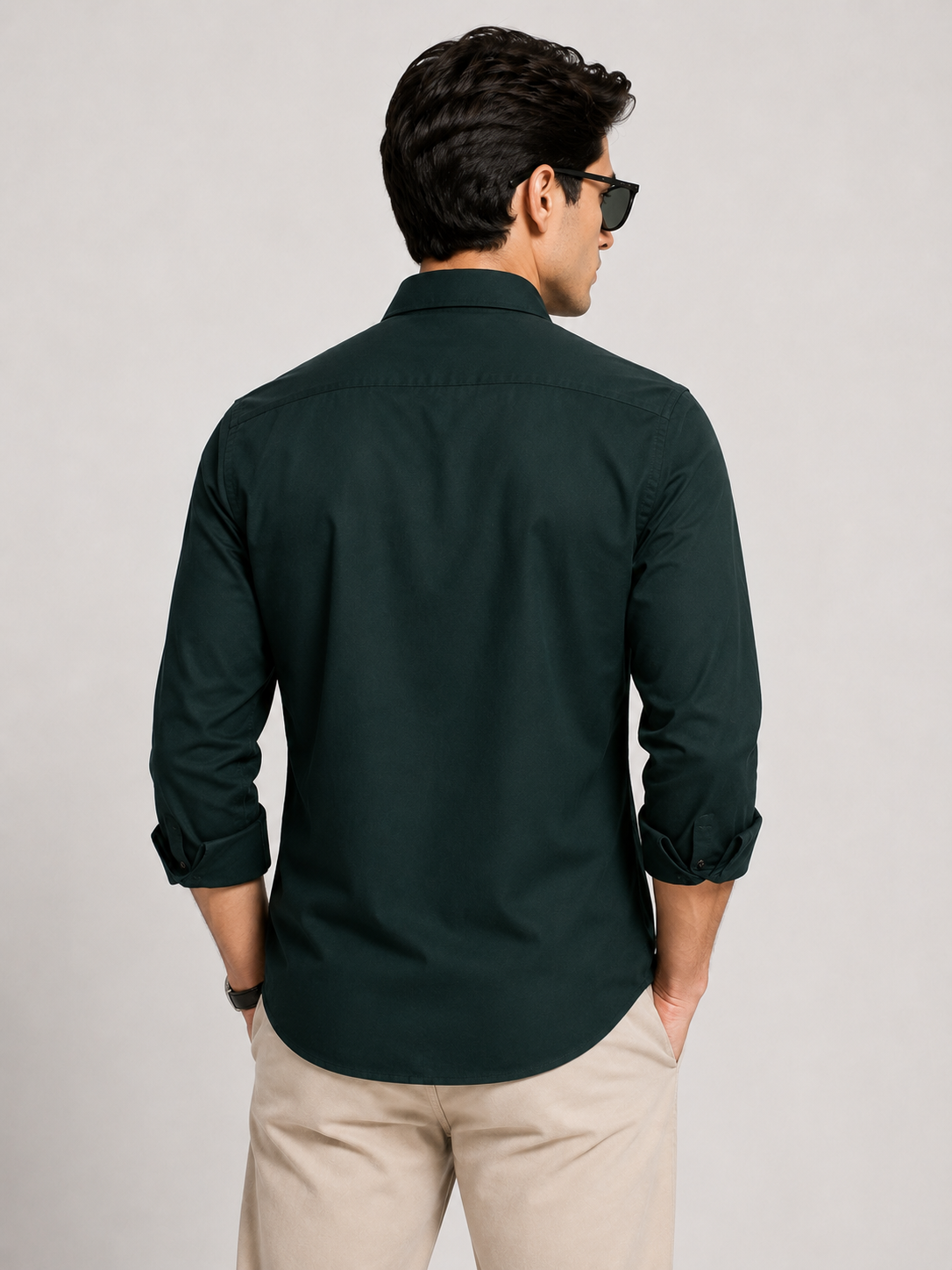 Premium Dark Green Men's Slim Fit Shirt