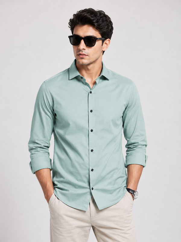 Premium Mint Green Men's Slim Fit Shirt