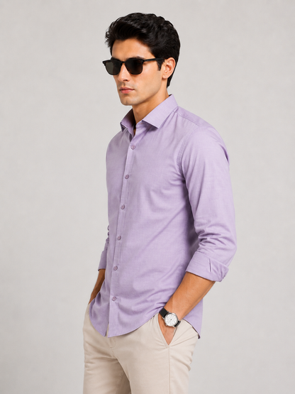 Premium Lavender Men's Slim Fit Formal Shirt