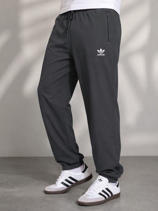 Premium Black Men's Lightweight Zipper Jogger Pants