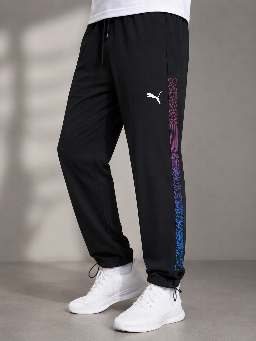 Premium Black Men's Graphic Track Jogger Pants