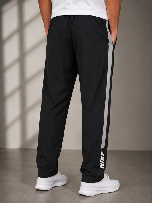 Premium Black Men's Stripe Track Pants