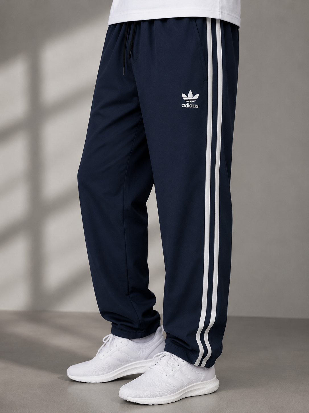Premium Navy Blue Men's Stripe Track Pants