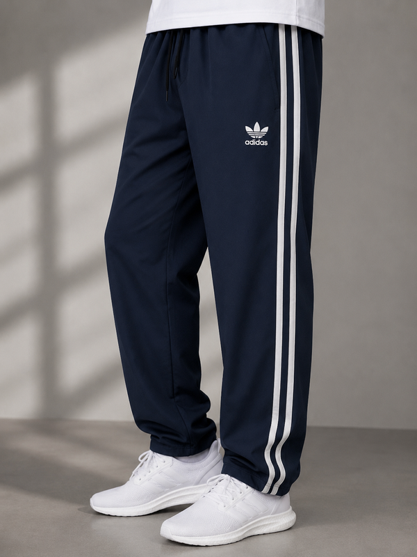 Premium Navy Blue Men's Stripe Track Pants