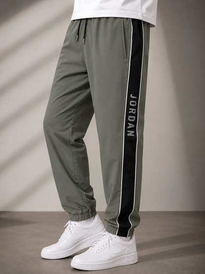 Premium Olive Green Men's Side Panel Joggers