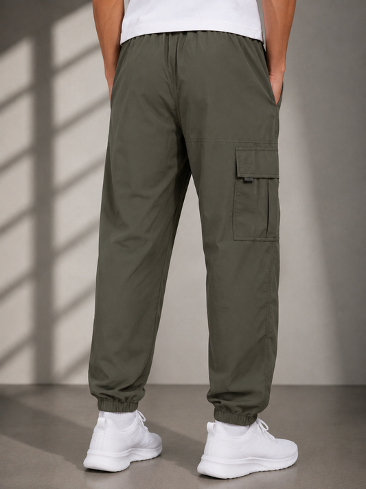 Premium Olive Green Men's Cargo Jogger Pants