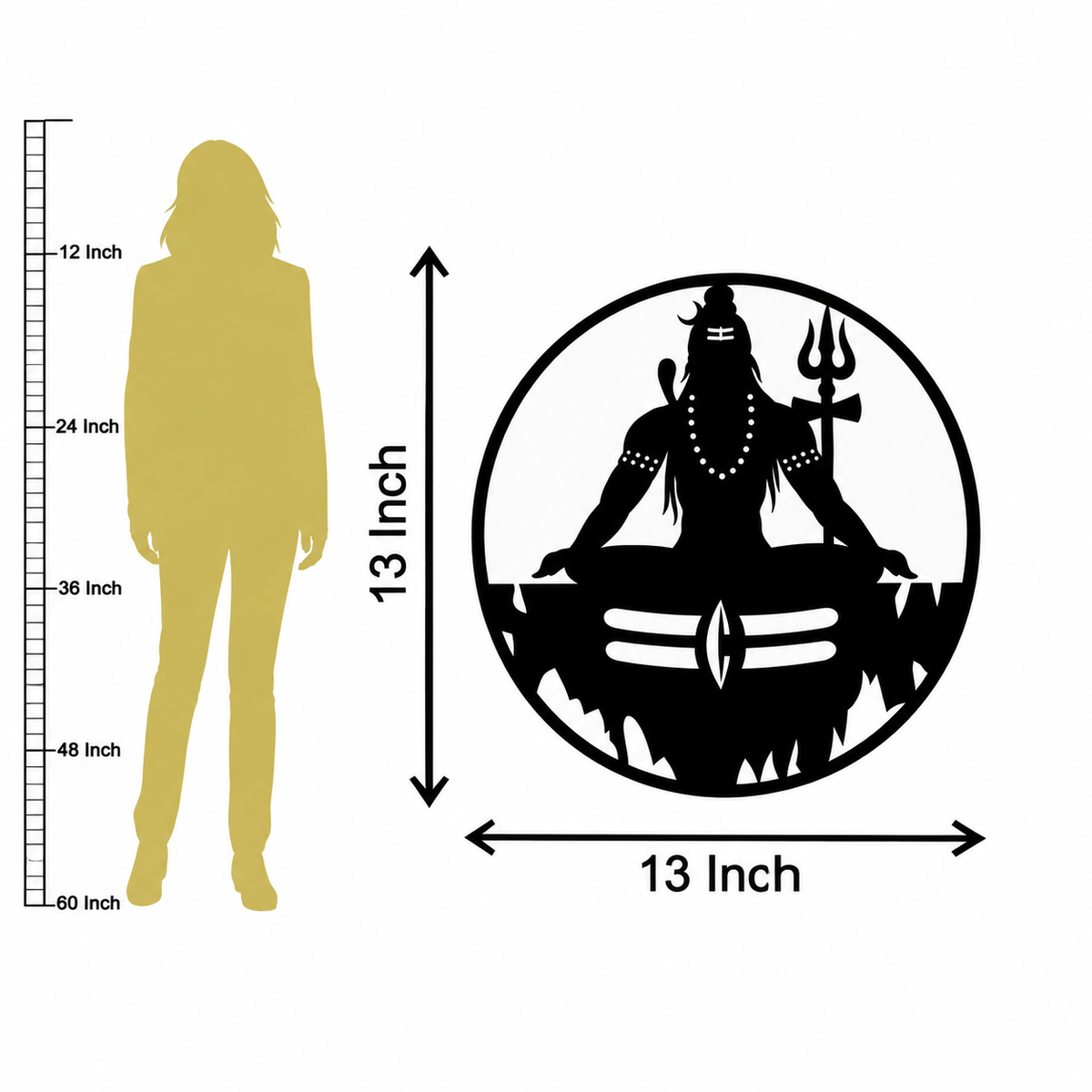 Lord Shiva Mahadev Backlit LED MDF Wall Decor for Living Room