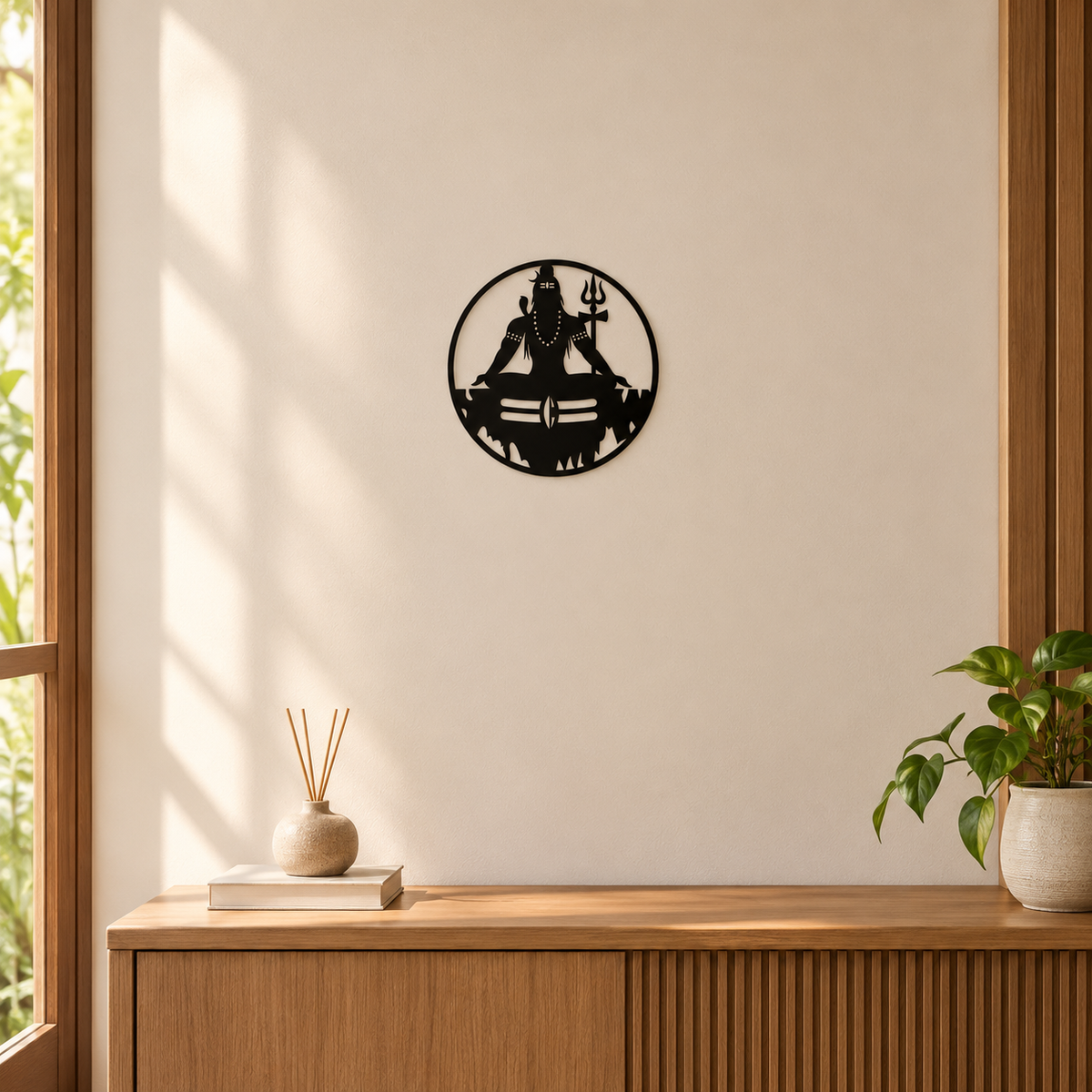 Lord Shiva Mahadev Backlit LED MDF Wall Decor for Living Room
