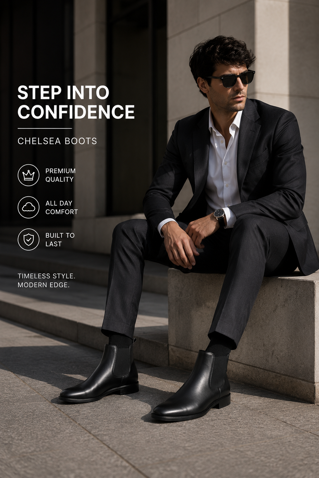 Men's Premium Black Chelsea Boots – Classic Formal & Casual Ankle Boots