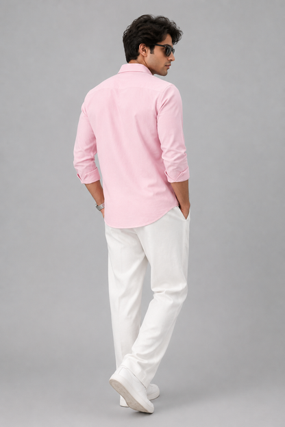 Premium Baby Pink Men's Casual Shirt