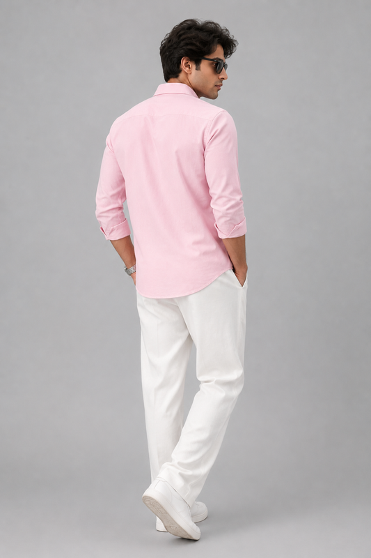 Premium Baby Pink Men's Casual Shirt