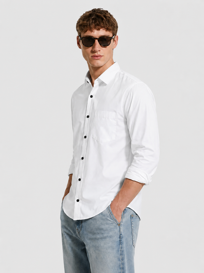 Premium White Men's Classic Casual Formal Shirt