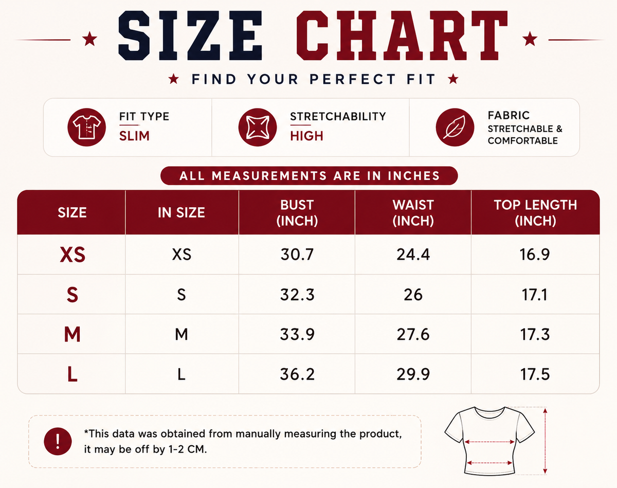 Red & White University 33 Cropped Racer Tee