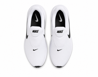 Nike Men's Everyday Comfort Slip-On Running Shoes | Lightweight Breathable Mesh | Cushioned Sole | White & Black