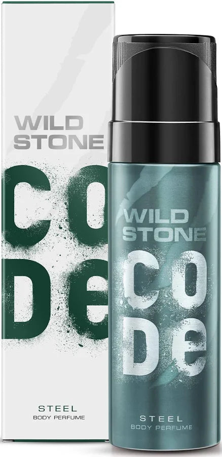 Wild Stone Code Steel No Gas Body Perfume Spray For Men, Long Lasting Refreshing Fragrance For Office Wear, 120ml