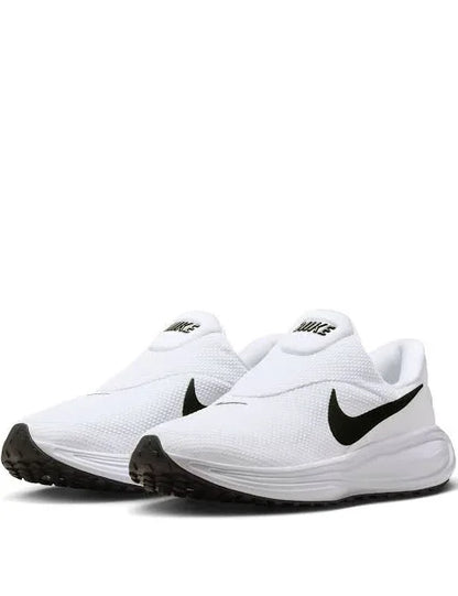 Nike Men's Everyday Comfort Slip-On Running Shoes | Lightweight Breathable Mesh | Cushioned Sole | White & Black