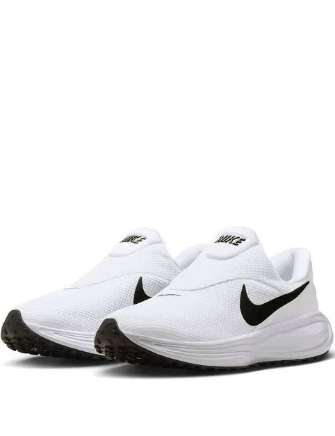 Nike Men's Everyday Comfort Slip-On Running Shoes | Lightweight Breathable Mesh | Cushioned Sole | White & Black